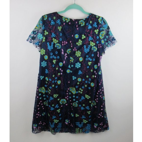 Tahari ASL Mesh Floral Embroidered Shift Dress sz S? - Picture 3 of 9